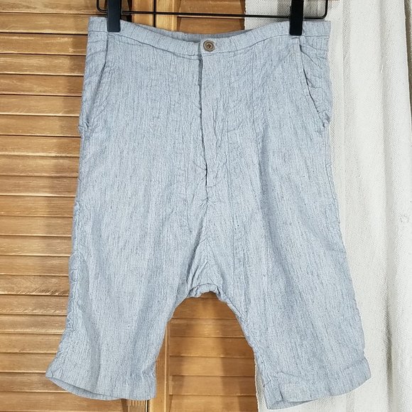 Matiere French Designer Men's Linen Drop Linen Crotch Shorts - Picture 1 of 14
